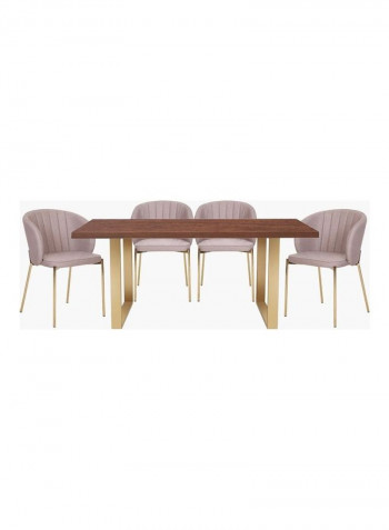 Gordon 6-Seater Dining Table Gold/Brown