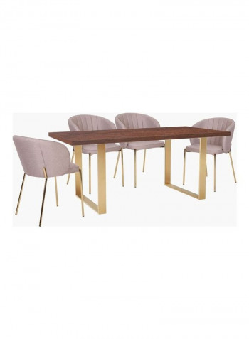 Gordon 6-Seater Dining Table Gold/Brown