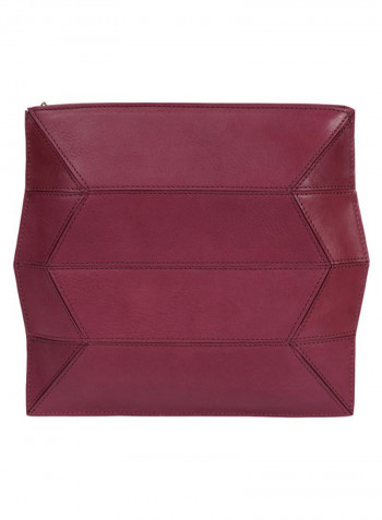 Ascot Leather Tote Handbag For Women Crimson