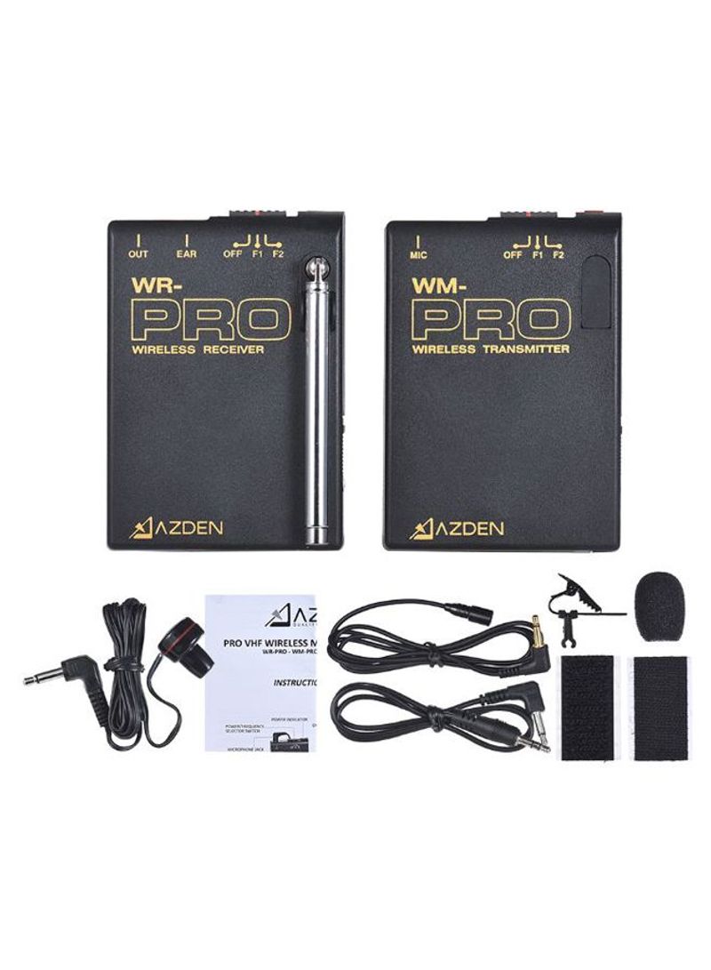 Professional VHF Wireless Lapel Microphone Kit Black