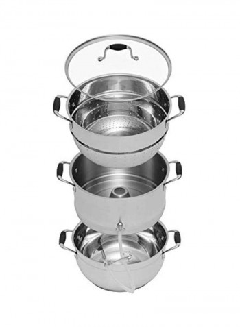 Stainless Steel Steam Juicer With Lid Silver