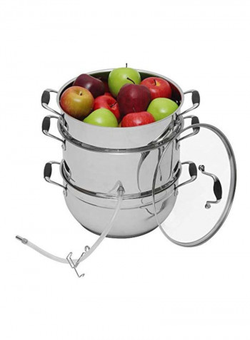 Stainless Steel Steam Juicer With Lid Silver