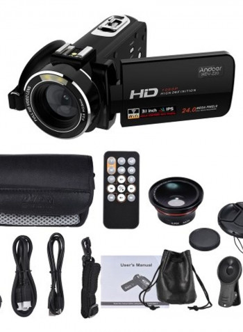 24MP WiFi Digital Video Camera Camcorder With External Microphone