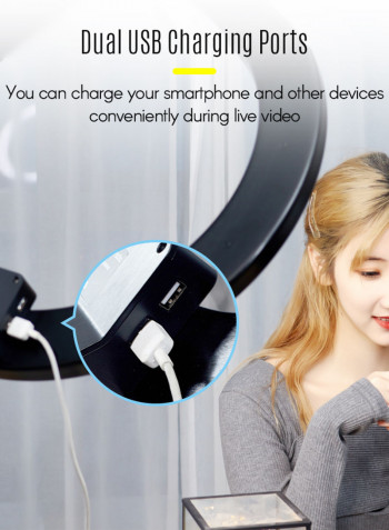LED Ring Light With Tripod Stand Multicolour