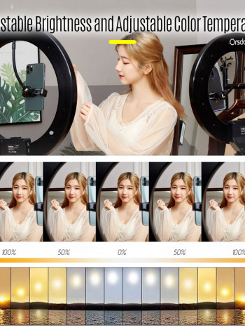 LED Ring Light With Tripod Stand Multicolour