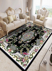 Floral Pattern Washable Soft Carpet Multicolour 140x200centimeter