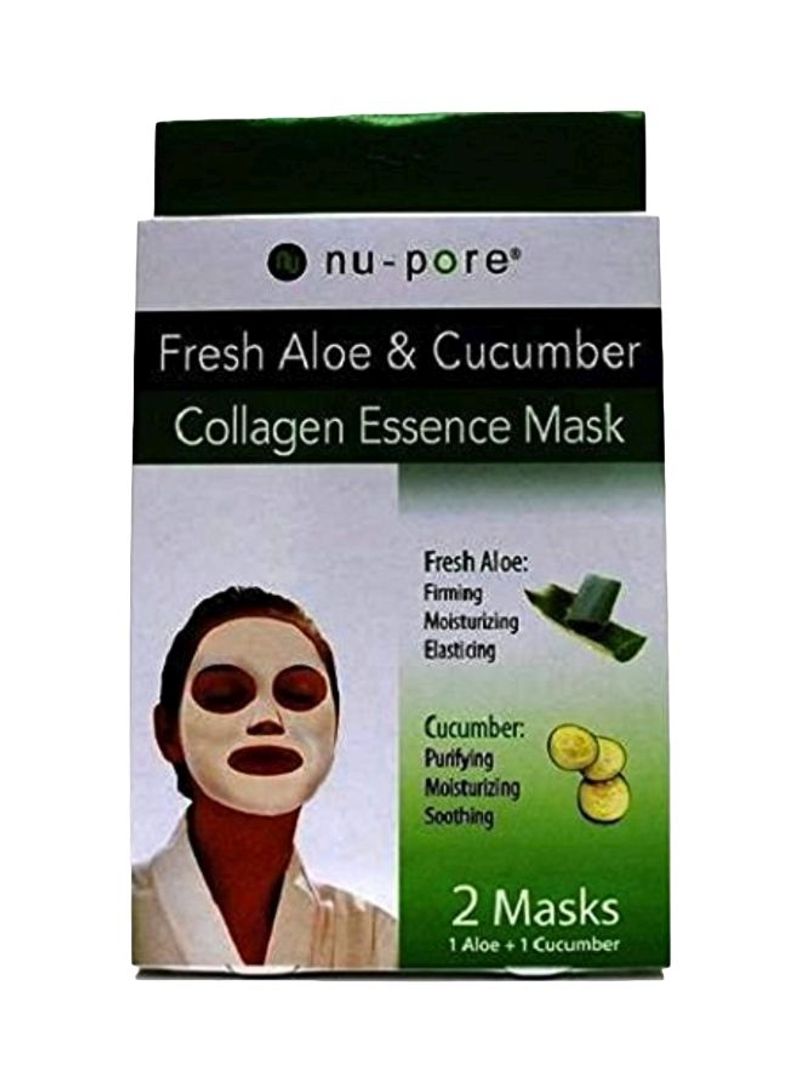 Pack Of 2 Fresh Aloe And Cucumber Collagen Essence Mask