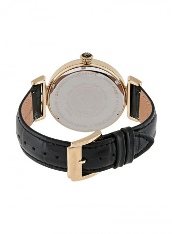 Men's White Dial Leather Band Watch