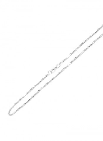 14 Karat Gold Cut Singapore Chain Necklace With Diamond