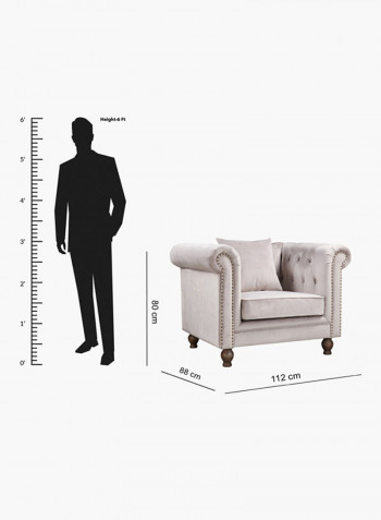 1-Seater Sofia Armchair With Scatter Cushion Grey