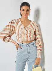 Puff Sleeve Crop Top Multicolor reviews Puff Sleeve Crop Top Multicolor