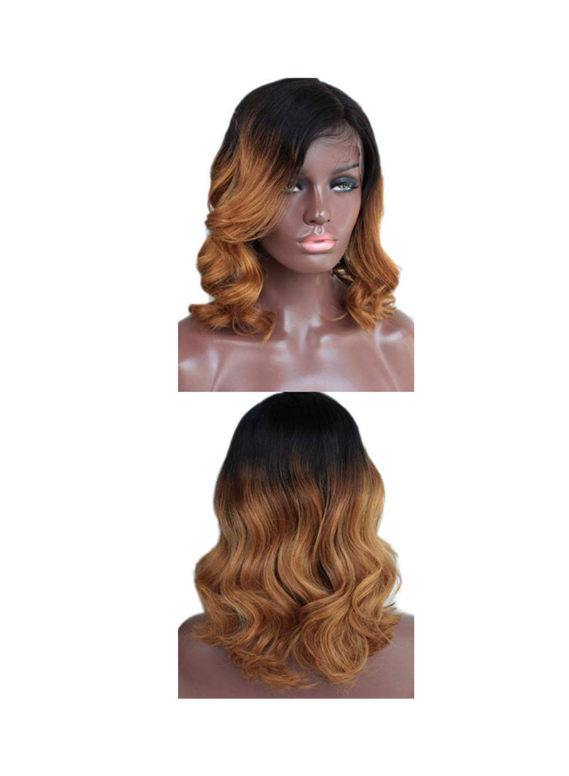 Short Lace Ombre Wigs Black/Brown 12inch