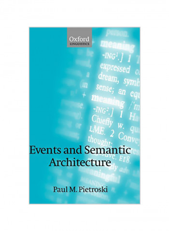 Events And Semantic Architecture Hardcover