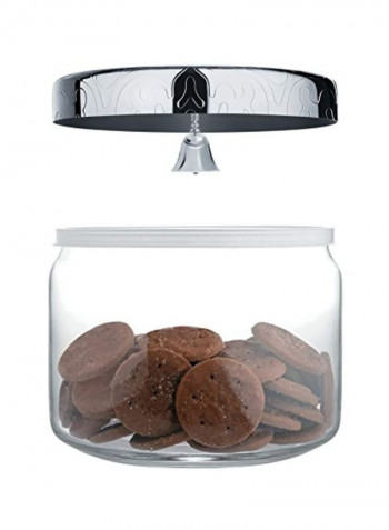 Decorative Cookie Jar Clear/White 8inch