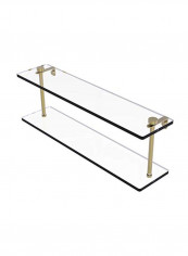2-Tiered Glass Shelf Clear/Gold 22inch