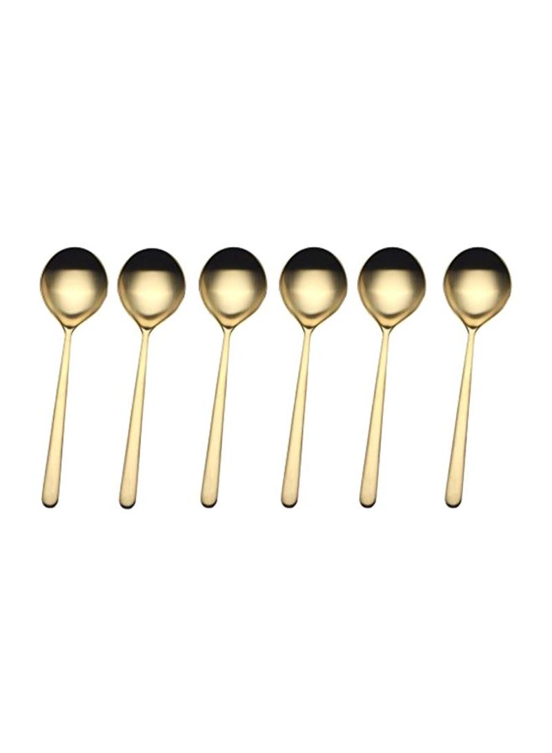 6-Piece Ice Oro Coffee Spoon Set Gold
