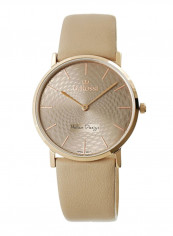Women's Luna Round Shape Leather Analog Watch 8709A1-2B3