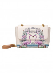 Britney Flamingo Printed Crossbody Bag Multicolour