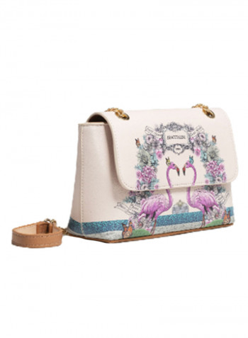 Britney Flamingo Printed Crossbody Bag Multicolour