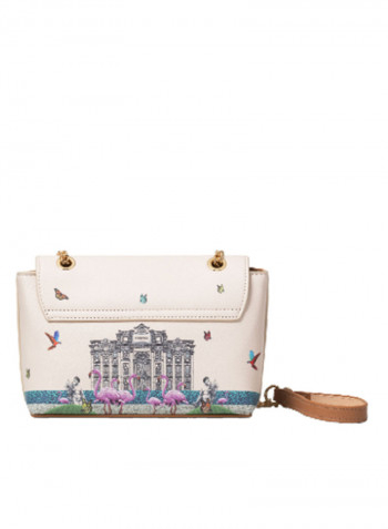 Britney Flamingo Printed Crossbody Bag Multicolour