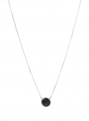 18 Karat White Gold Black Onyx Single Stone Necklace