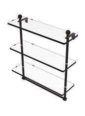 Mambo Collection Triple Tiered Glass Shelf Clear/Brown 16inch