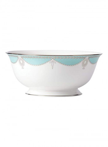 Empire Pearl Serving Bowl White/Turquoise 56ounce
