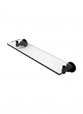 Wall Mounted Glass Shelf Black/Clear 22x5x3inch