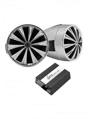 3-Piece Waterproof Speaker Amplifier System OPTIMC90 Silver/Black