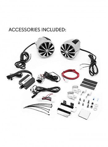 3-Piece Waterproof Speaker Amplifier System OPTIMC90 Silver/Black