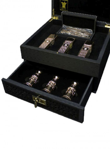 Islamic Gift Set Concentrated Perfume 75 Ml, Agar Wood Oil 4 Ml, Incense 4 Ml, Oud 24ml