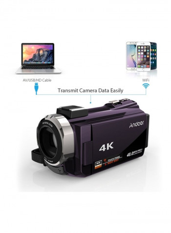 48 MP 4K Digital Camcorder With Microphone