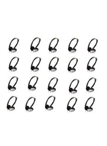 20-Piece On-Ear Headphones Black/Grey