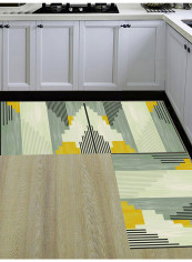 Modern Color Block Washable Supple Mat Multicolour 160(W)x230(L)centimeter