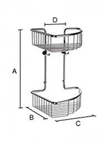 Brass Soap Basket Corner Polished Chrome 8.2x8.2x11.5inch