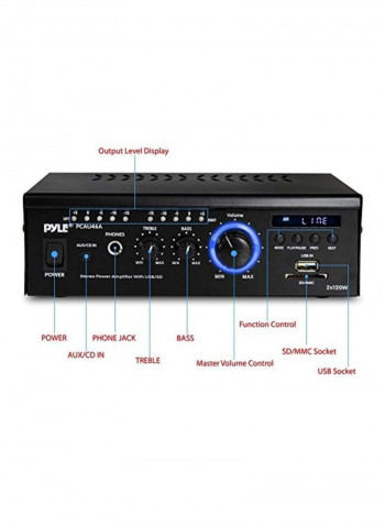 Home Audio Power Amplifier System PCAU46A Black