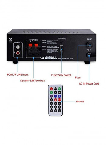 Home Audio Power Amplifier System PCAU46A Black