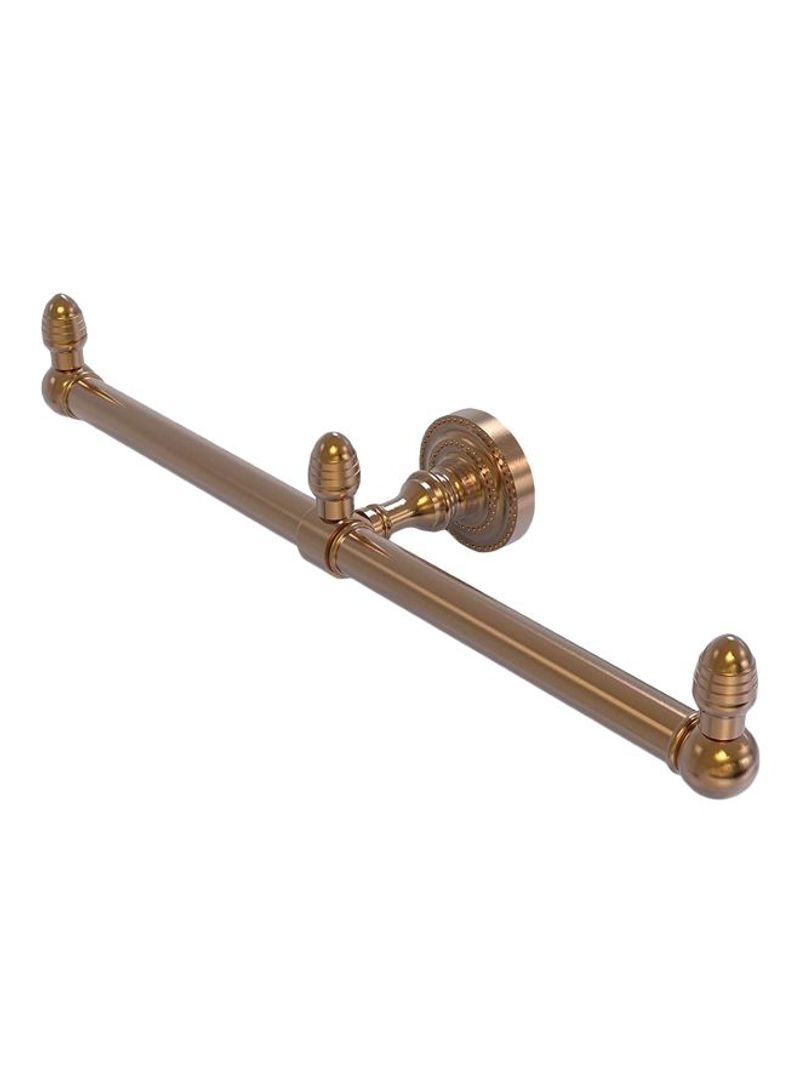Dottingham Collection 2 Arm Guest Towel Holder Brown 15.5x2.9x3.5inch