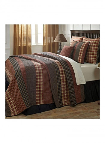 Beckham Cotton Quilt Brown/White/Black 105x95inch