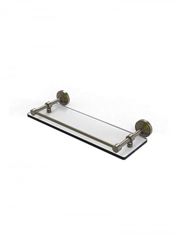 Waverly Place Rail Glass Shelf Gold/Clear/Silver 16inch
