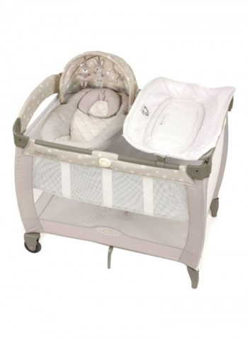 Pack N Play Baby Playpen - Grey/White
