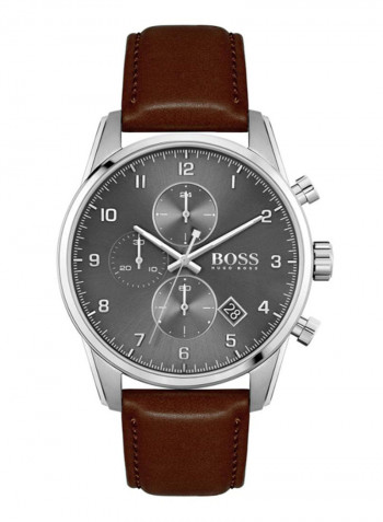 Men's Skymaster Water Resistance Leather Chronograph Watch 1513787