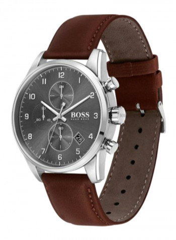 Men's Skymaster Water Resistance Leather Chronograph Watch 1513787