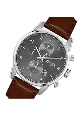 Men's Skymaster Water Resistance Leather Chronograph Watch 1513787