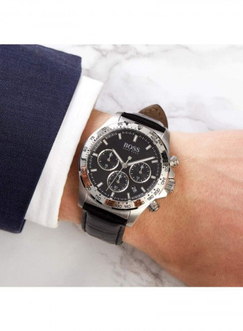 Men's Leather Contemporary Sport Chronograph Watch 1513752