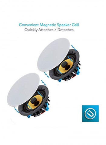 2-Way Ceiling Wall Hi-Fi Speaker B07D1YSSDW Black/White