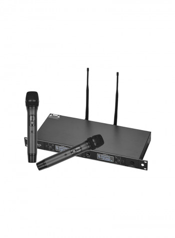 Professional Dual-Channel UHF Wireless Microphone System