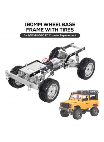 Replacement Metal Wheelbase Chassis Frame With Tires For 1/12 RC Crawler Car