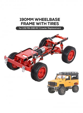 Replacement Metal Wheelbase Chassis Frame With Tires For 1/12 RC Crawler Car