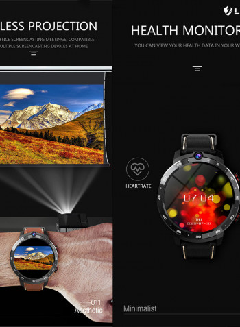 LEM12 Pro 4G LTE Multi-Function Smartwatch For Android/iOS Phones Black